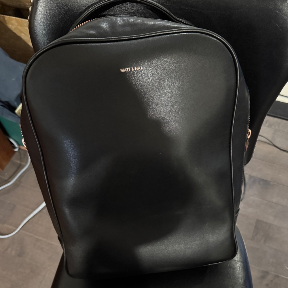 Black Matt & Nat vegan leather backpack